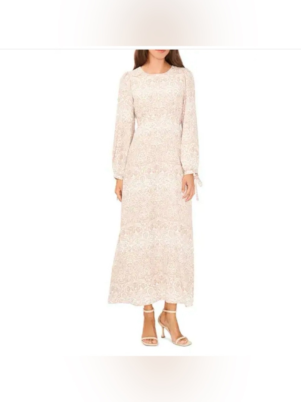 Halogen  Lace Long-Sleeve Maxi Dress